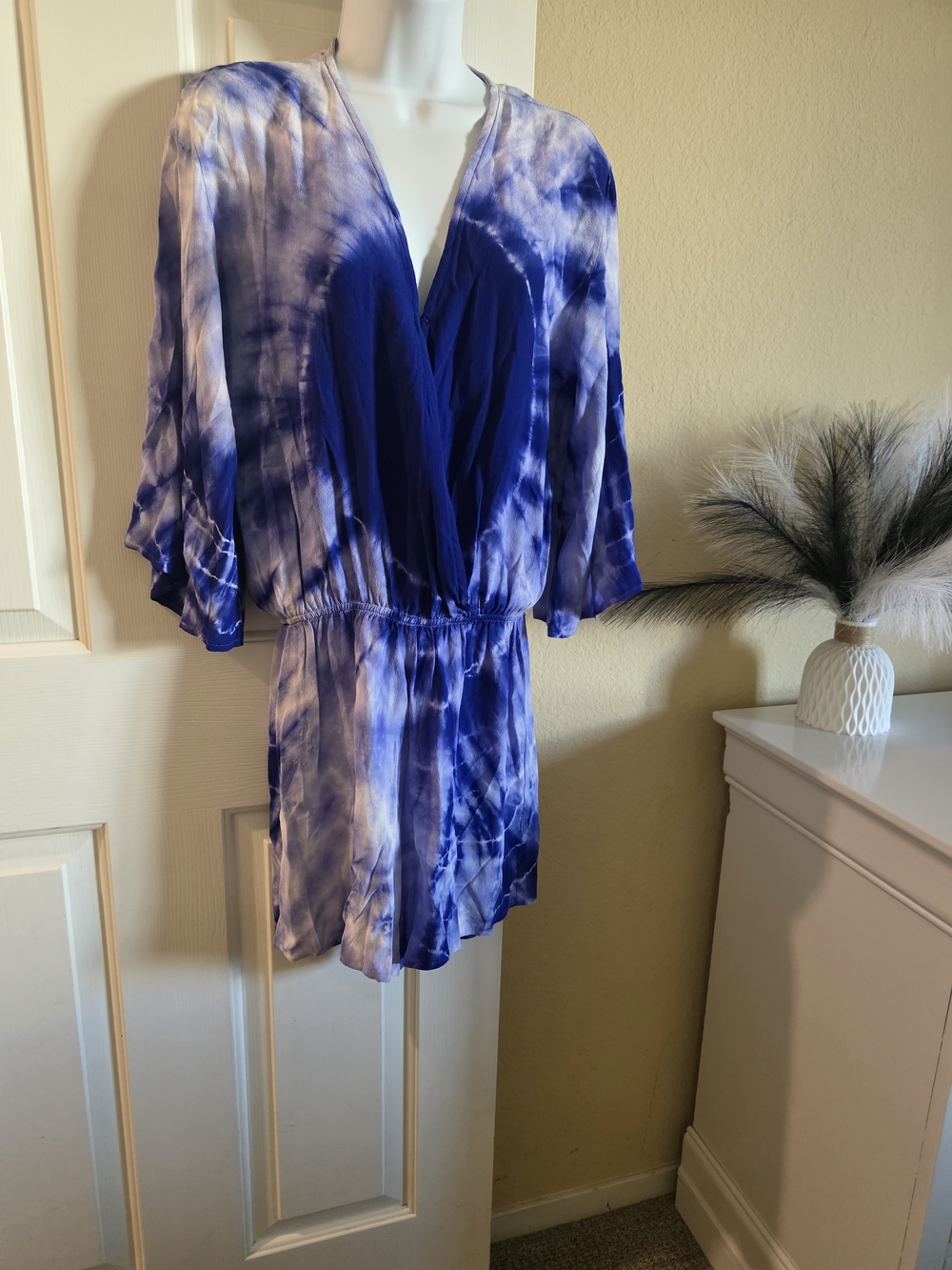 Tie-Dye Blue Women's Shorts Romper
